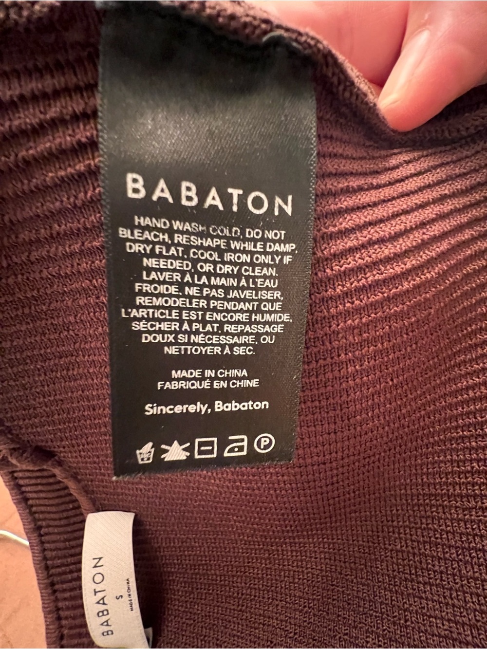 Babaton Sculpt Knit Cami Cropped Tank Top Chocolate Brown Size Small - Picture 5 of 7